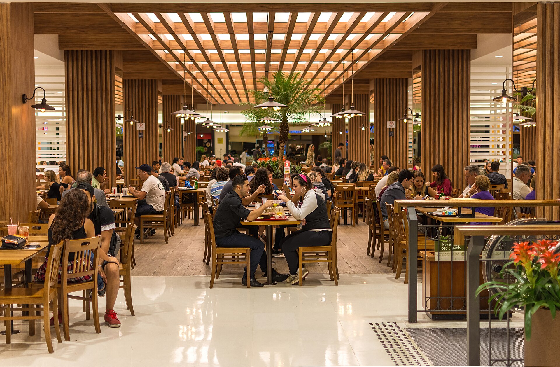 Taking a break at the food court